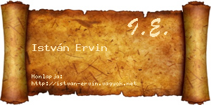 István Ervin névjegykártya