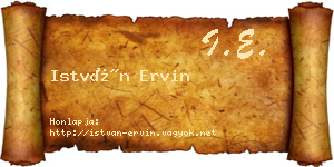 István Ervin névjegykártya