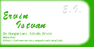 ervin istvan business card